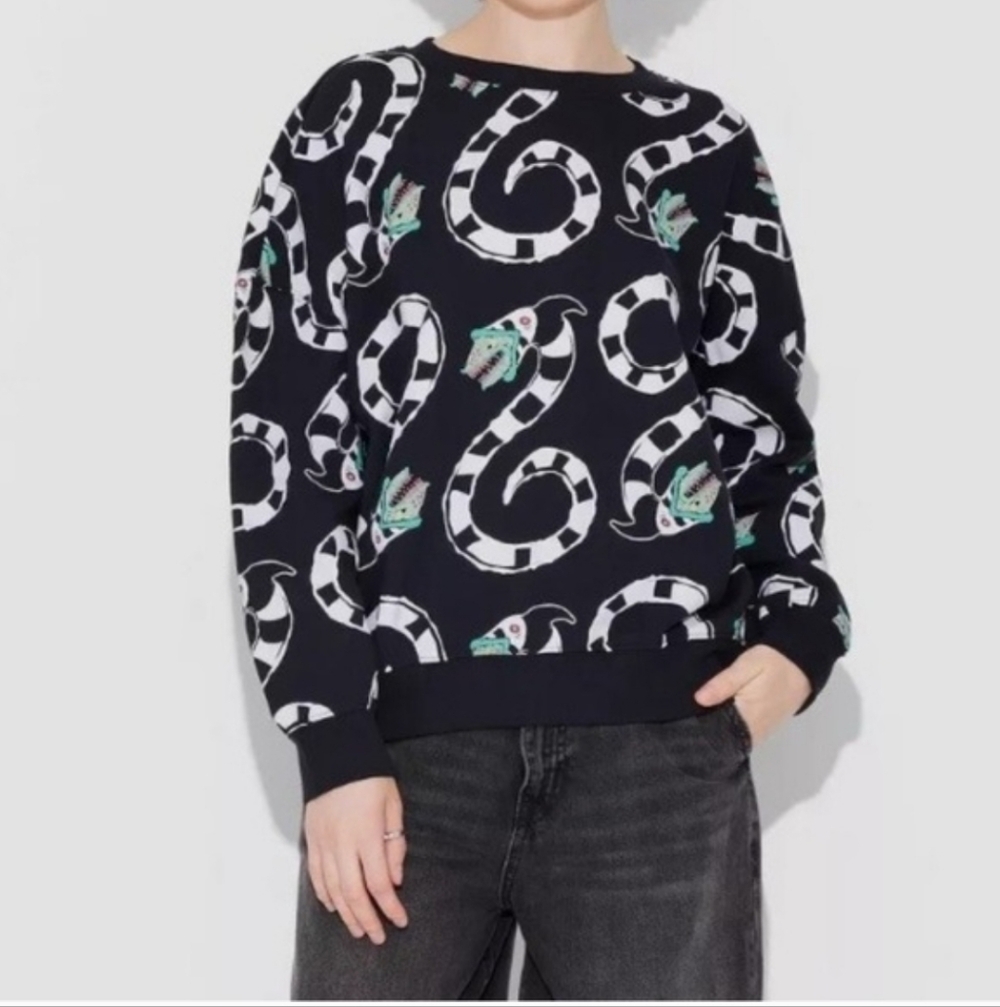 Licensed Beetlejuice Pullover Crewneck Sandworm Sweatshirt